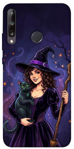 Чохол Witch and cat для Huawei P40 Lite E