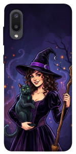 Чохол Witch and cat для Galaxy A02