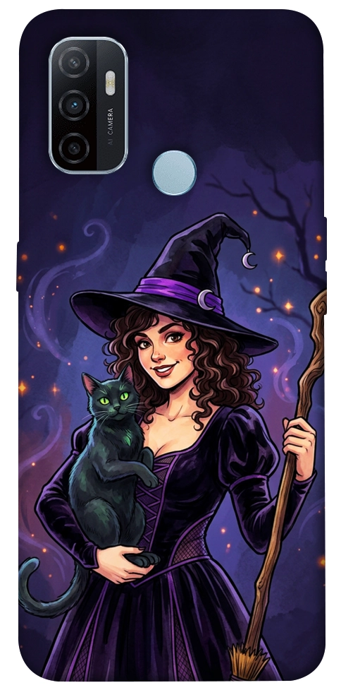 Чехол Witch and cat для Oppo A32