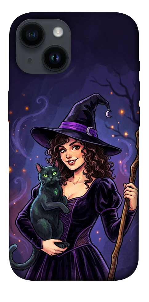 Чохол Witch and cat для iPhone 14
