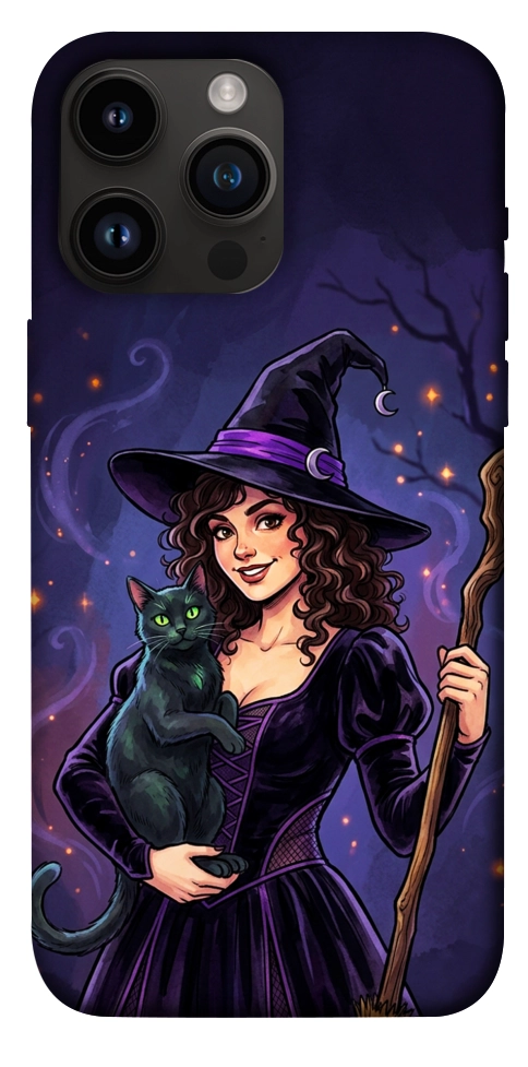 Чохол Witch and cat для iPhone 14 Pro Max