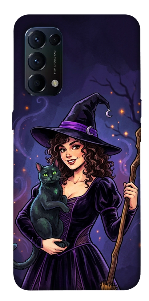 Чохол Witch and cat для Oppo Reno 5 4G