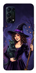 Чохол Witch and cat для Oppo Reno 5 4G