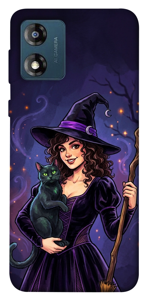 Чехол Witch and cat для Motorola Moto E13