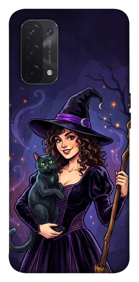 Чохол Witch and cat для Oppo A74 5G