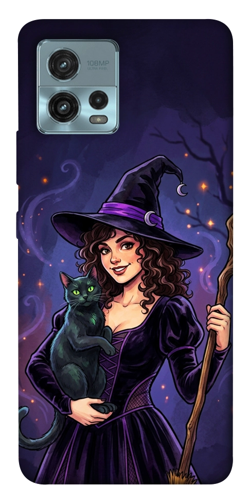 Чохол Witch and cat для Motorola Moto G72