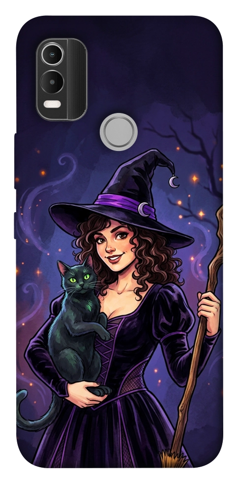 Чехол Witch and cat для Nokia C21 Plus