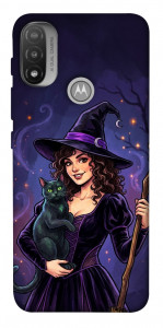 Чохол Witch and cat для Motorola Moto E20