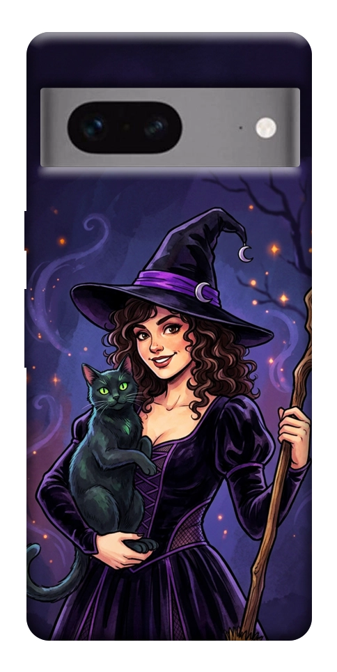 Чохол Witch and cat для Google Pixel 7
