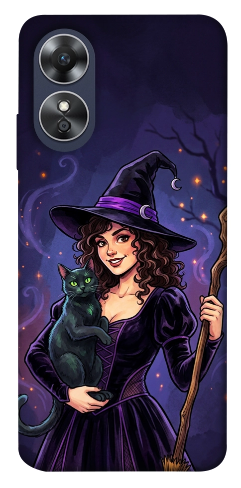 Чехол Witch and cat для Oppo A17