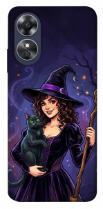 Чехол Witch and cat для Oppo A17