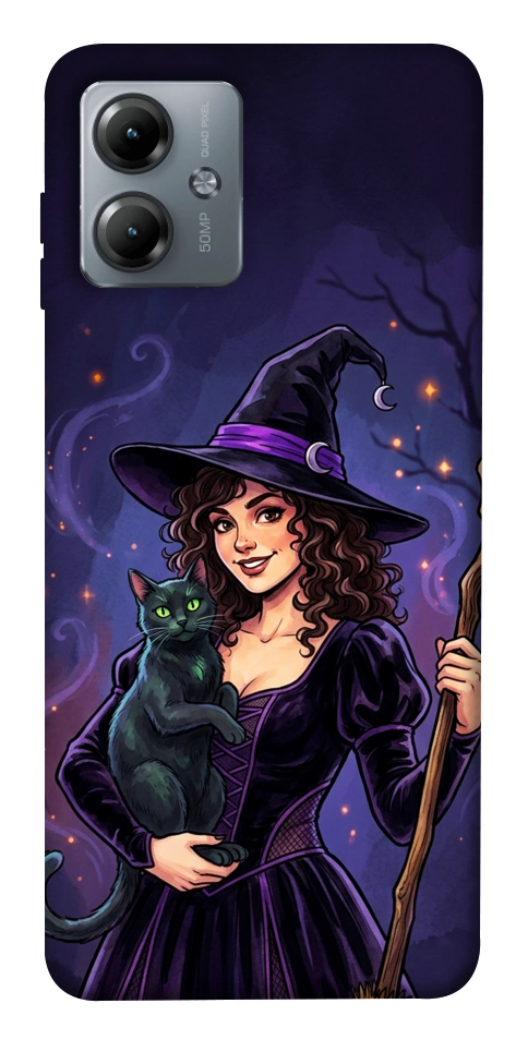 Чехол Witch and cat для Motorola Moto G14
