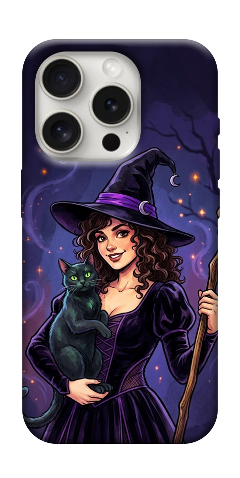 Чохол Witch and cat для iPhone 16 Pro Max