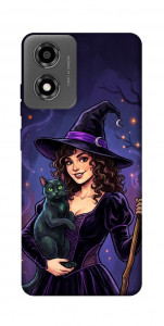 Чехол Witch and cat для Motorola Moto E14