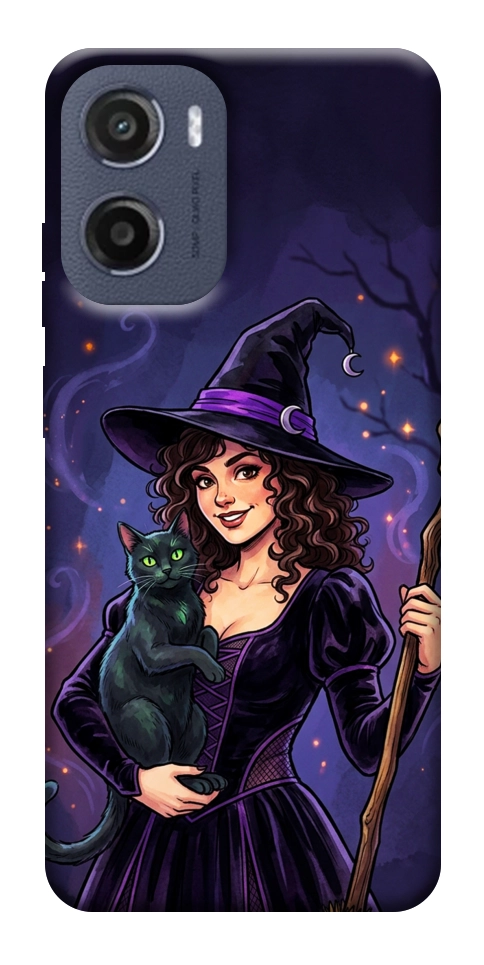 Чехол Witch and cat для Motorola Moto E15