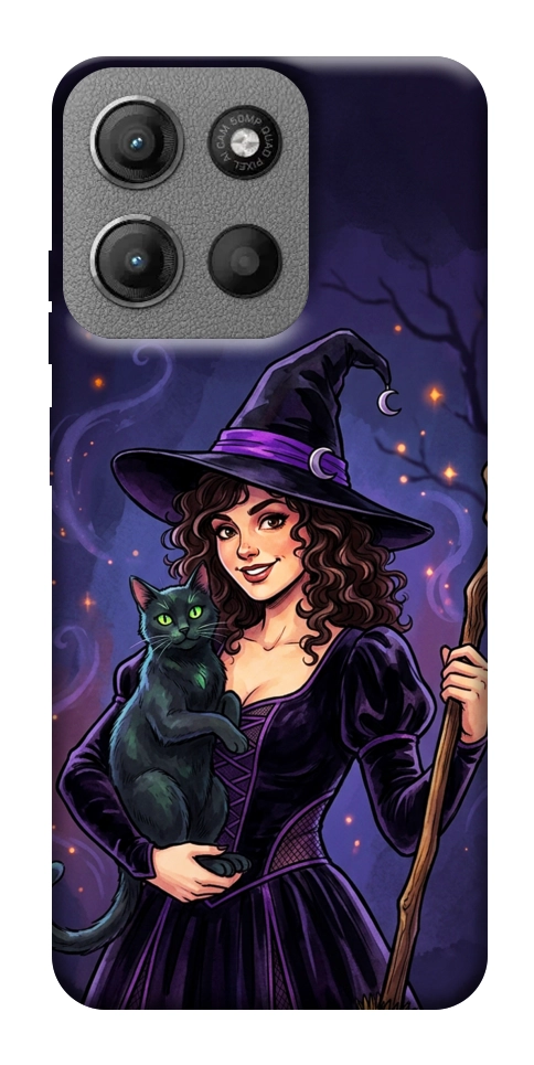 Чехол Witch and cat для Motorola Moto G15 4G