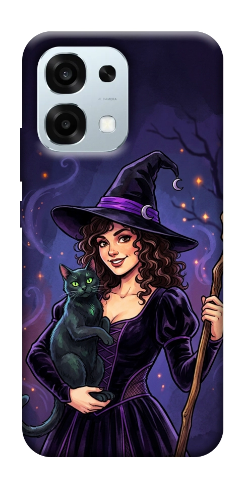 Чохол Witch and cat для Oppo A6 Pro