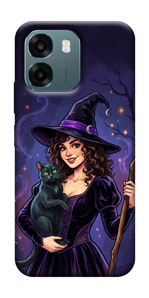 Чехол Witch and cat для Oppo A6