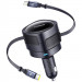 АЗП Baseus Enjoyment Max PD60W with retractable cables (1USB-C/1L) (C00035507121) (Cosmic Black)