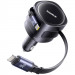 Фото АЗП Baseus Enjoyment Max PD60W with retractable cables (1USB-C/1L) (C00035507121) (Cosmic Black) в маназині vchehle.ua