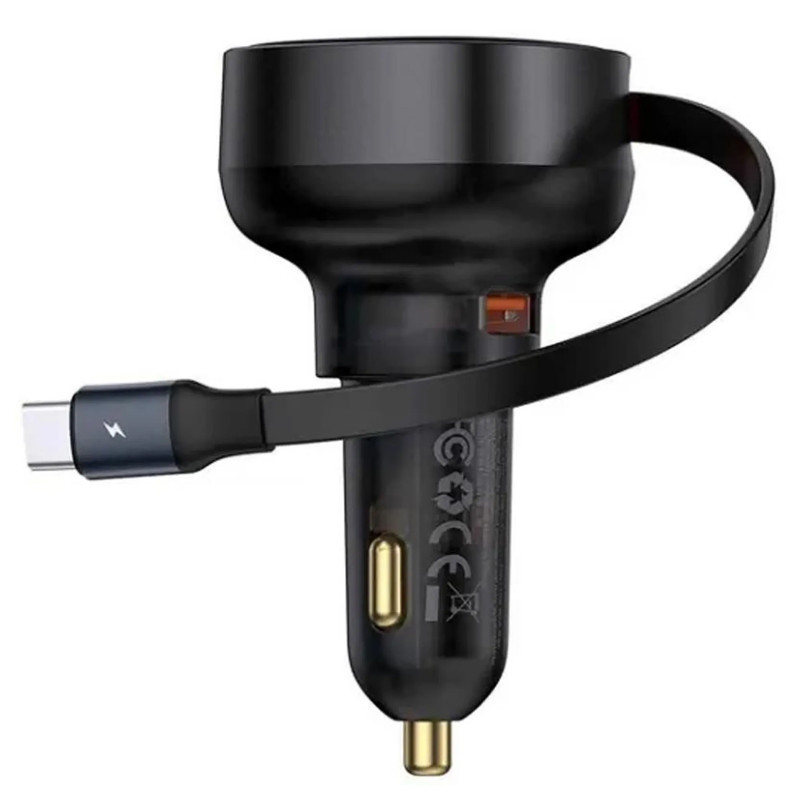 Фото АЗУ Baseus Enjoyment Pro PD60W with retractable cables (1USB-A/1C/1L) (C00057802111) (Cluster Black) в магазине vchehle.ua