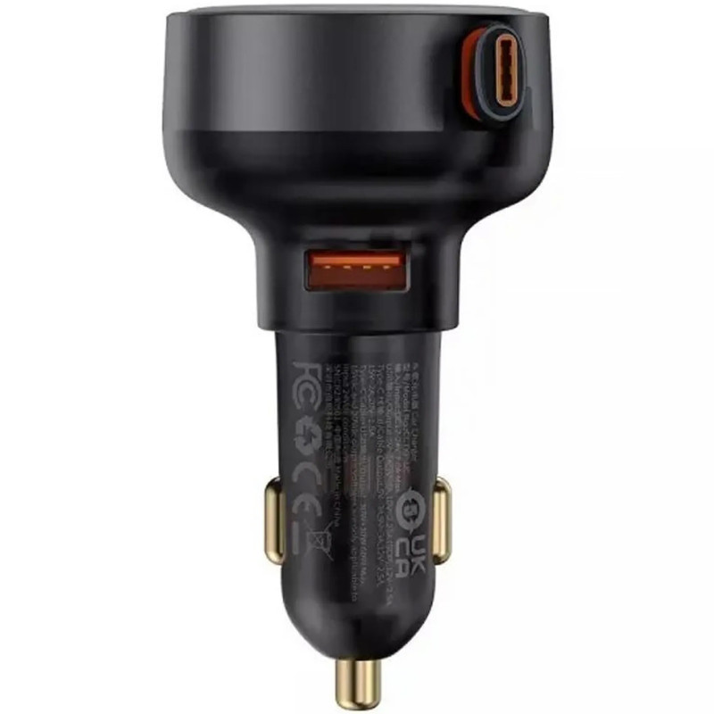 Купить АЗУ Baseus Enjoyment Pro PD60W with retractable cables (1USB-A/1C/1L) (C00057802111) (Cluster Black) на vchehle.ua