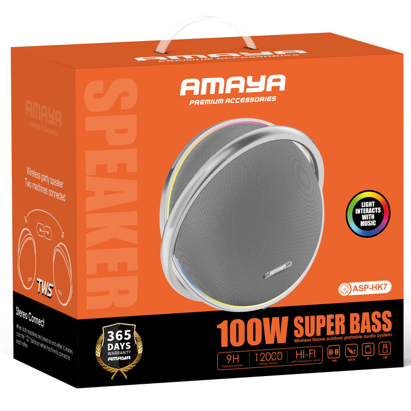 Фото Bluetooth Колонка Amaya HK7 100W (Silver) на vchehle.ua