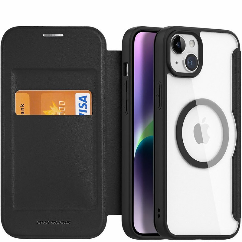 Фото Чохол-книжка Dux Ducis Skin X Pro with Magnetic Fit на Apple iPhone 15 (6.1") (Black) на vchehle.ua