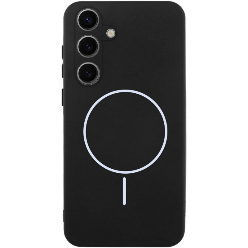 Чехол Silicone Cover Lakshmi Full Camera (AA) with Magnetic Fit для Samsung Galaxy S24 FE (Черный / Black)