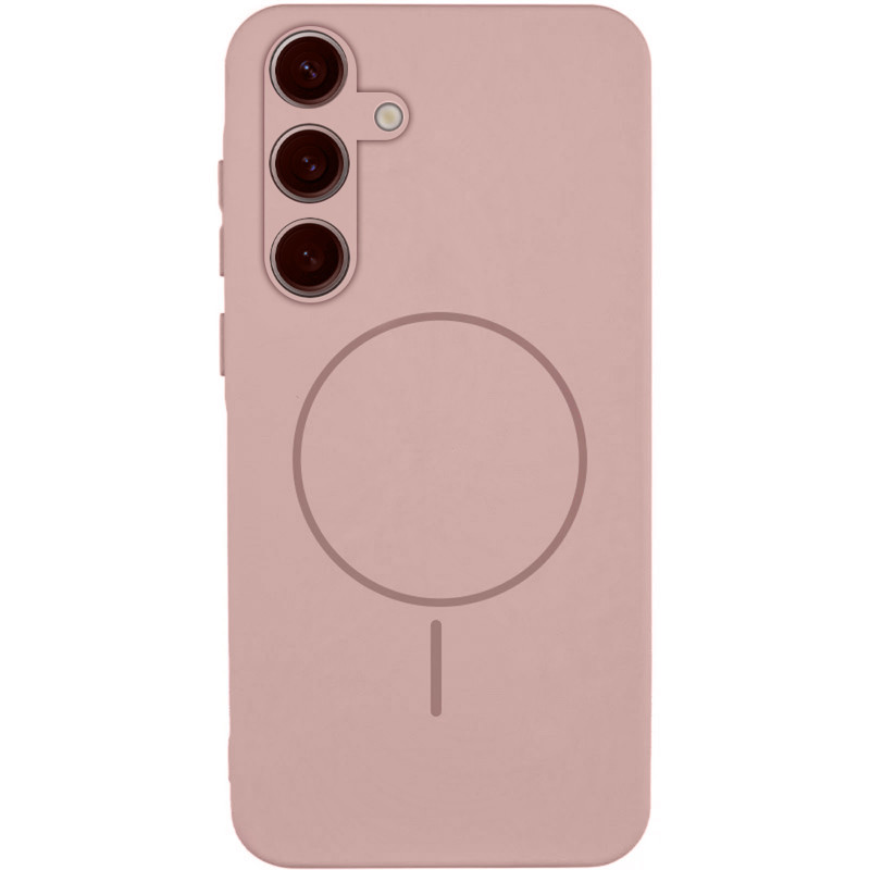 Чехол Silicone Cover Lakshmi Full Camera (AA) with Magnetic Fit для Samsung Galaxy S24 FE (Розовый / Pink Sand)