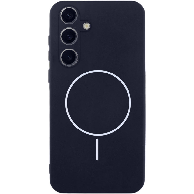 Чехол Silicone Cover Lakshmi Full Camera (AA) with Magnetic Fit для Samsung Galaxy S24 FE (Темно-синий / Midnight blue)