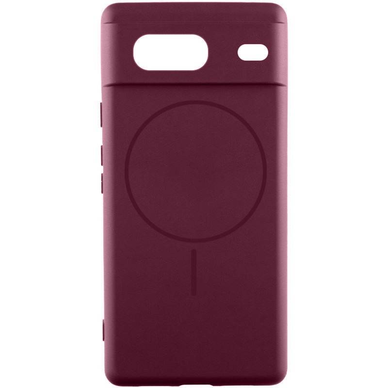 Чехол Silicone Cover Lakshmi Full Camera (AA) with Magnetic Fit для Google Pixel 7 (Бордовый / Marsala)