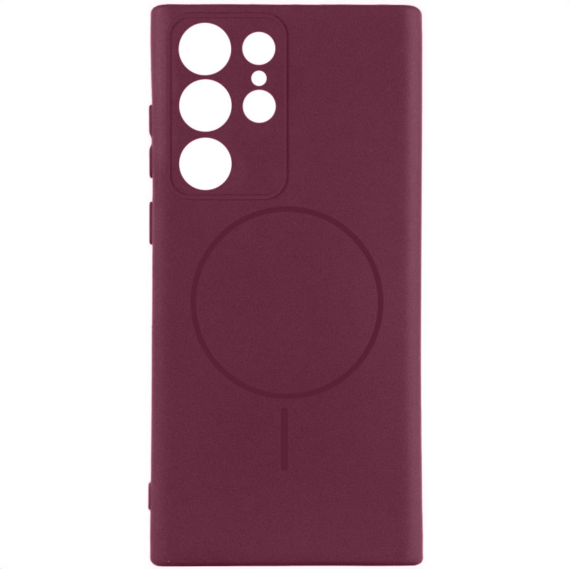 Чохол Silicone Cover Lakshmi Full Camera (AA) with Magnetic Fit на Samsung Galaxy S23 Ultra (Бордовий / Marsala)