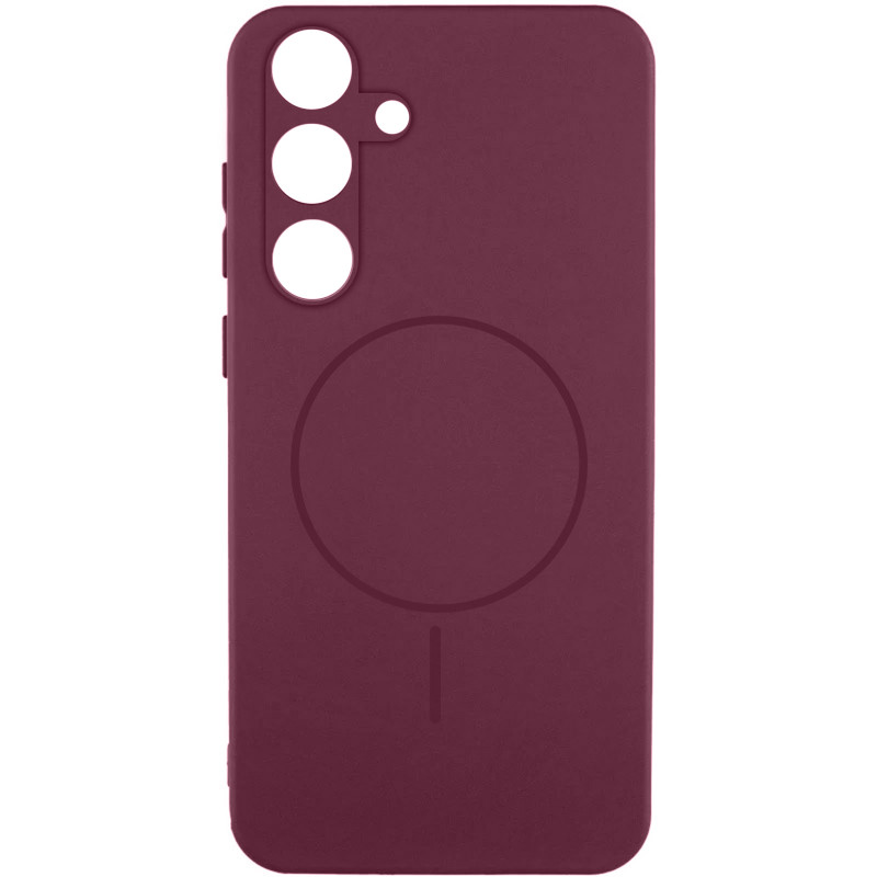 Чохол Silicone Cover Lakshmi Full Camera (AA) with Magnetic Fit на Samsung Galaxy S26 (Бордовий / Marsala)
