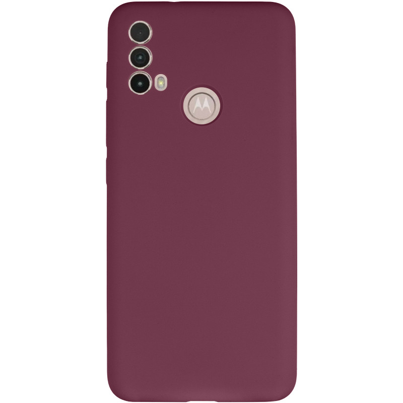 Фото Чехол Silicone Cover Lakshmi Full Camera (AAA) для Motorola Moto E40 (Бордовый / Plum) на vchehle.ua