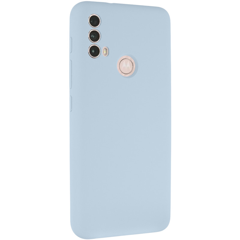 Чехол Silicone Cover Lakshmi Full Camera (AAA) для Motorola Moto E40 (Голубой / Sweet Blue)