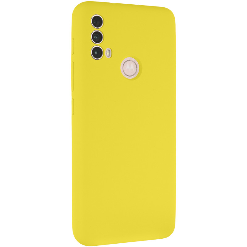Чехол Silicone Cover Lakshmi Full Camera (AAA) для Motorola Moto E40 (Желтый / Yellow)