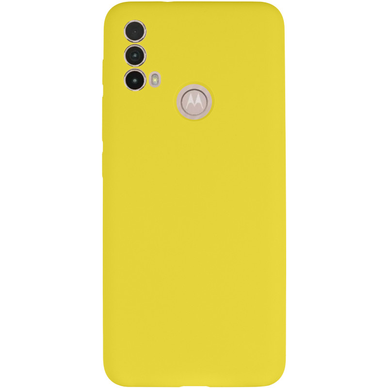 Фото Чехол Silicone Cover Lakshmi Full Camera (AAA) для Motorola Moto E40 (Желтый / Yellow) на vchehle.ua