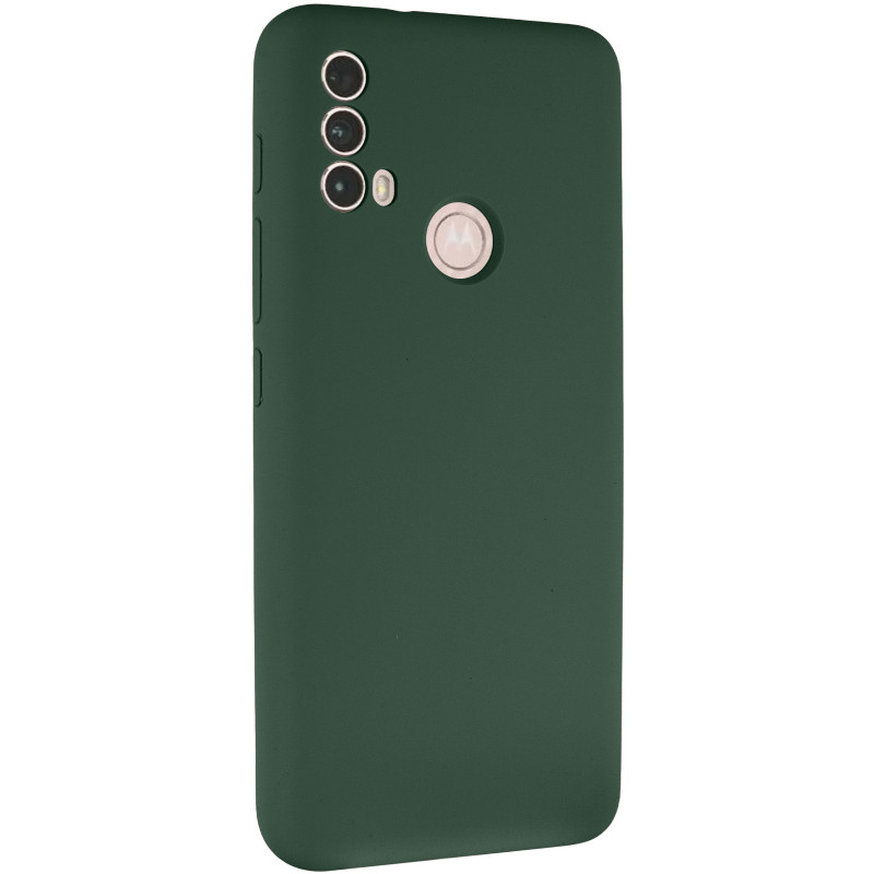 Чехол Silicone Cover Lakshmi Full Camera (AAA) для Motorola Moto E40 (Зеленый / Cyprus Green)