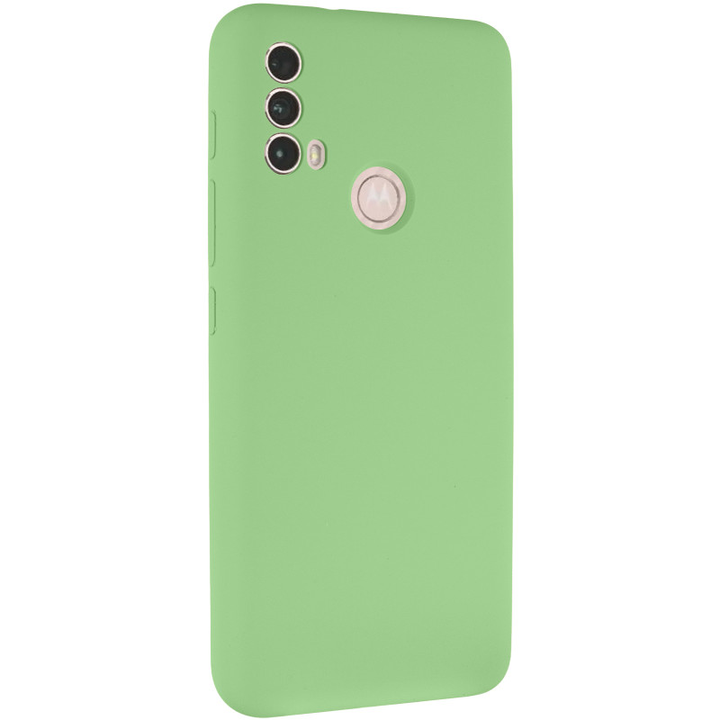 Чехол Silicone Cover Lakshmi Full Camera (AAA) для Motorola Moto E40 (Мятный / Mint)