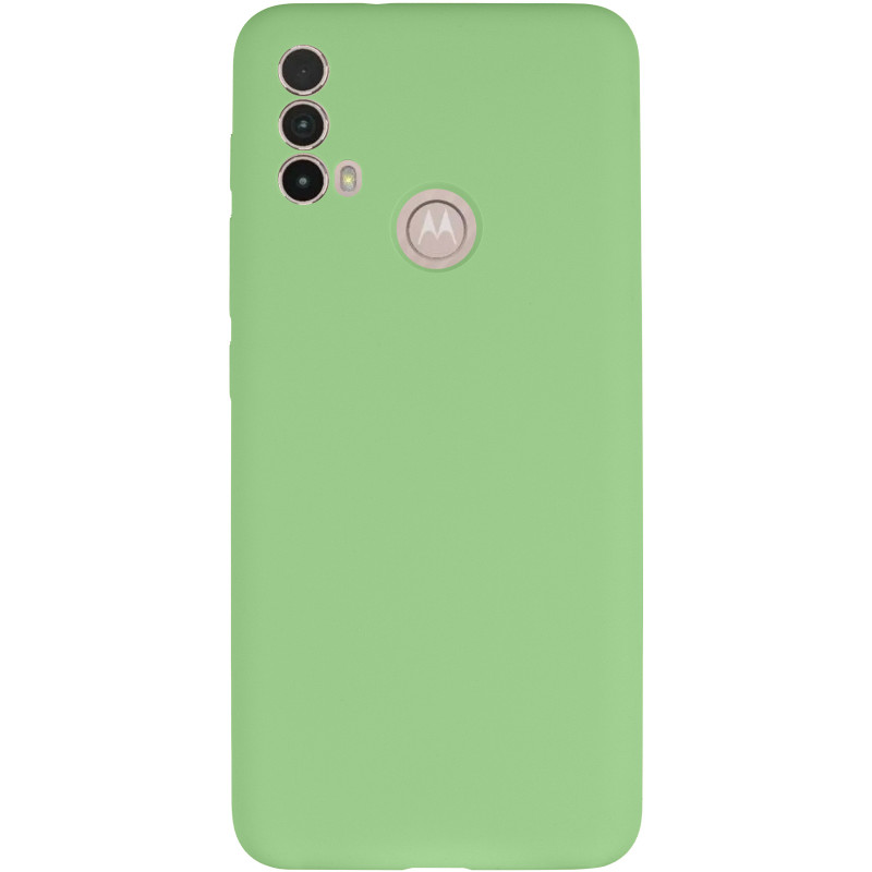 Фото Чехол Silicone Cover Lakshmi Full Camera (AAA) для Motorola Moto E40 (Мятный / Mint) на vchehle.ua