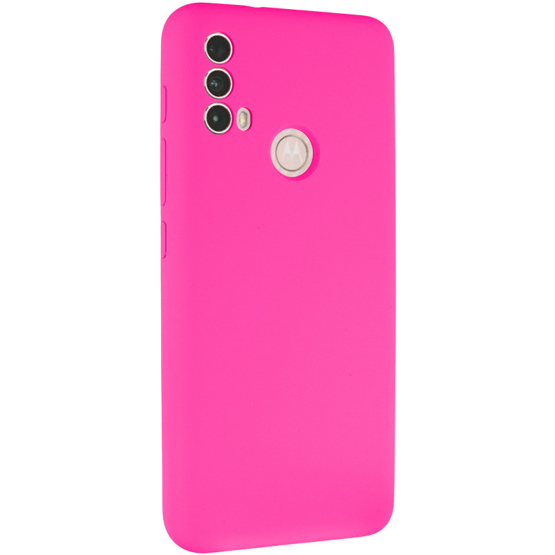 Чехол Silicone Cover Lakshmi Full Camera (AAA) для Motorola Moto E40 (Розовый / Barbie pink)