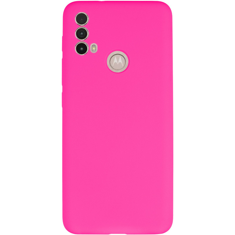 Фото Чехол Silicone Cover Lakshmi Full Camera (AAA) для Motorola Moto E40 (Розовый / Barbie pink) на vchehle.ua