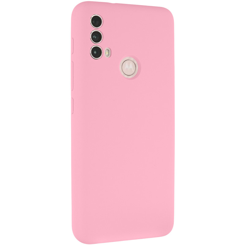 Чехол Silicone Cover Lakshmi Full Camera (AAA) для Motorola Moto E40 (Розовый / Light pink)