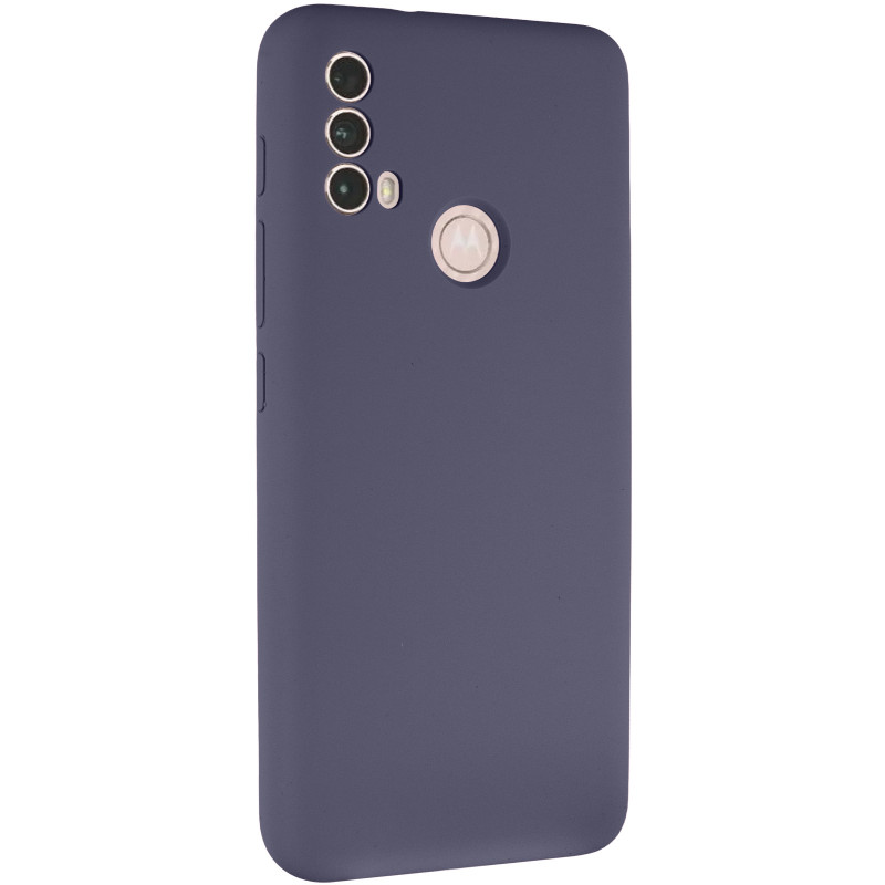 Чехол Silicone Cover Lakshmi Full Camera (AAA) для Motorola Moto E40 (Серый / Dark Gray)