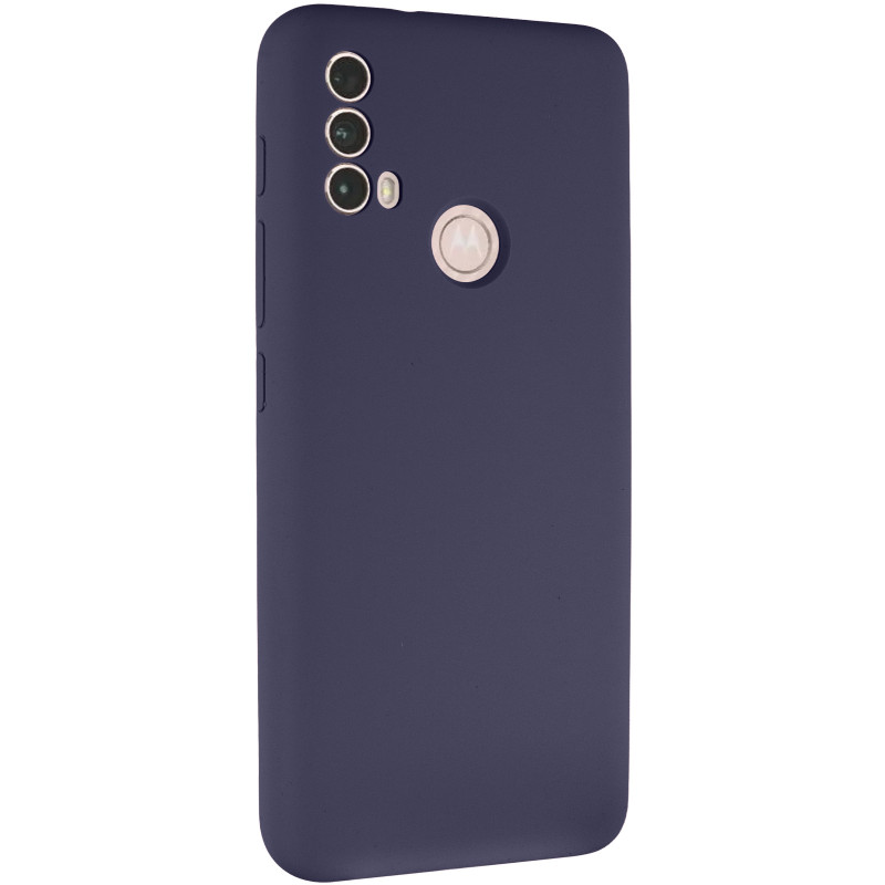 Чехол Silicone Cover Lakshmi Full Camera (AAA) для Motorola Moto E40 (Темно-синий / Midnight blue)