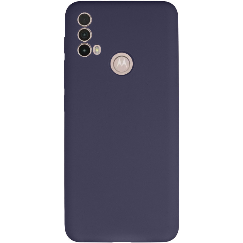 Фото Чехол Silicone Cover Lakshmi Full Camera (AAA) для Motorola Moto E40 (Темно-синий / Midnight blue) на vchehle.ua