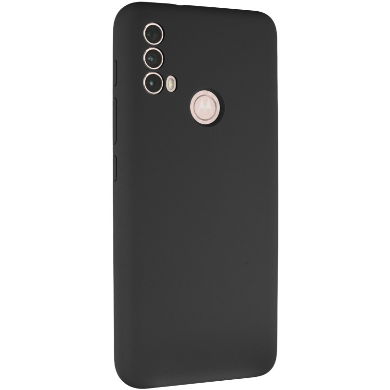 Чехол Silicone Cover Lakshmi Full Camera (AAA) для Motorola Moto E40 (Черный / Black)