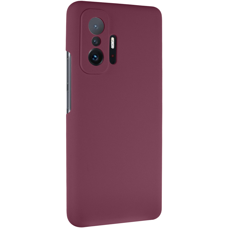 Чохол Silicone Cover Lakshmi Full Camera (AAA) на Xiaomi 11T / 11T Pro (Бордовий / Plum)