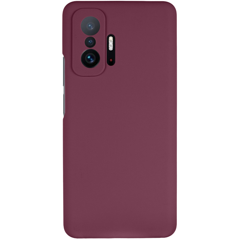 Фото Чохол Silicone Cover Lakshmi Full Camera (AAA) на Xiaomi 11T / 11T Pro (Бордовий / Plum) на vchehle.ua